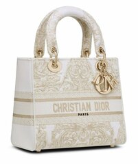 Сумка Dior Lady D-lite, модель среднего формата белый