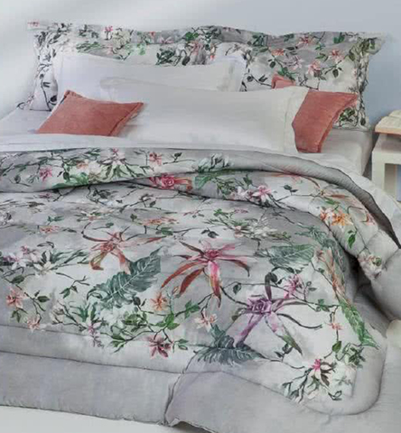 Постельное белье семейное Mirabello Sauvage Flow серое