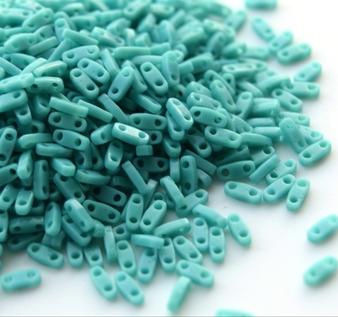 QTL-0412 Бисер Миюки квартер тила/Miyuki Quarter Tila Opaque Turquoise Green