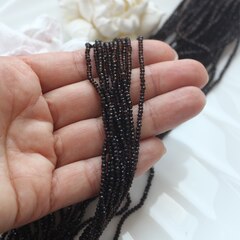 Бусины стеклянные тёмно-кофейные круглые 2 мм, К196