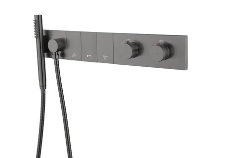 Boheme 133-SYS-GM Смеситель ZODIAC THERMO с ручным душем GUN METAL