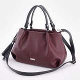 Сумка Саломея 607 гладкий бордо + черный