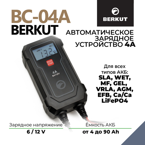 Автомобильное зарядное устройство BERKUT Specialist BC-04A