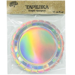 Тарелки, Перламутровый, Серебро, 17 см, 6 шт.