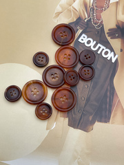 Пуговицы на прокол натуральный рог светло-коричневые (полупрозрачные)