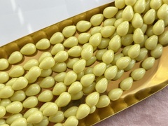 Нить бусин для украшений Капля 9,5х13,5мм, "Майорка-Светлая олива" (имитация)