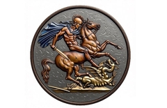 Силиконовый молд № 2286 медальон Георгий Победоносец