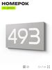 Номер на дверь 493, табличка на дверь для офиса, квартиры, кабинета, аудитории, склада, серая 120х70 мм, Айдентика Технолоджи
