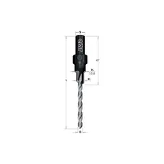 Сверло конфирмат SP 10,6x87 Z=2 S=9 RH CMT 515.042.31