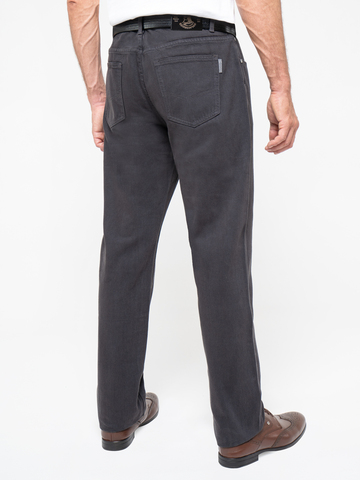 Плотные джинсы цвета серого графита из премиального хлопка