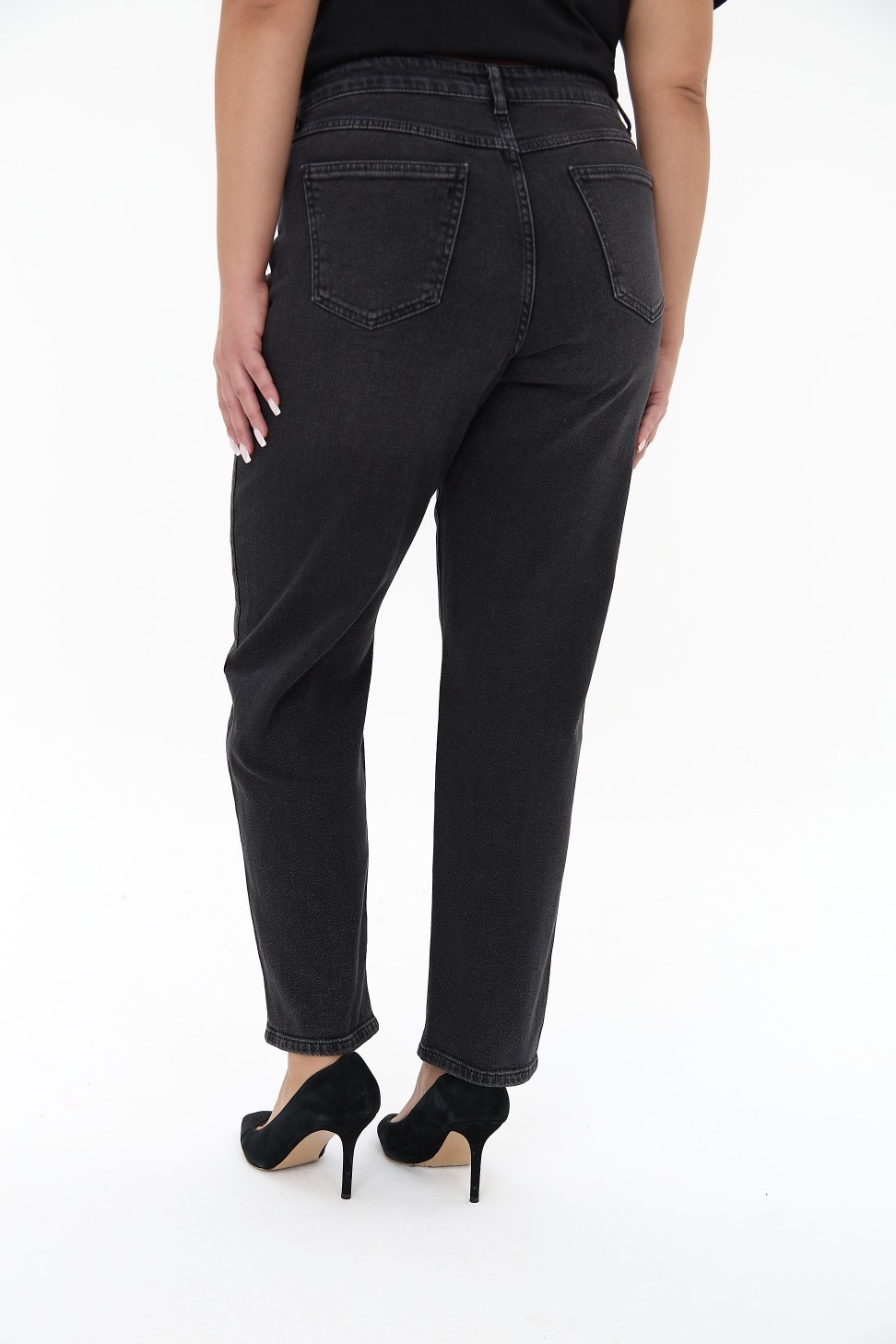 Джинсы Mom fit, черный