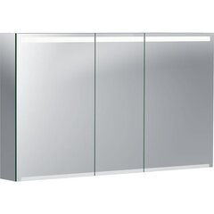 Зеркальный шкаф Geberit Option с подсветкой, три двери: B=120см, H=70см, T=15см, Тип штекера=CEE 7/16, с зеркальным покрытием снаружи, с зеркальным покрытием внутри и снаружи фото