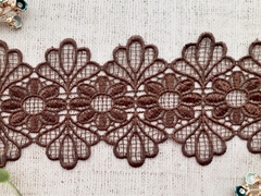 Кружево плетеное, ш. 10 см, коричневый