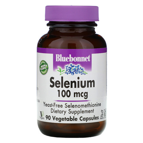 Bluebonnet Nutrition, селен, 100 мкг, 90 вегетарианских капсул