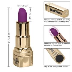 Мини-вибратор в виде тюбика помады Naughty Bits Bad Bitch Lipstick Vibrator - 
