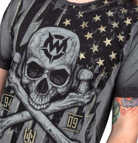 Wornstar | Футболка мужская BLACK FLAG TEE W122 принт спереди череп и кости