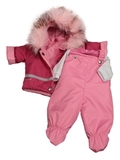 Зимний комплект с полукомбинезоном - Цикламеновый. Одежда для кукол, пупсов и мягких игрушек.