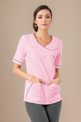 Блуза женская м611 сансара розовый/серый