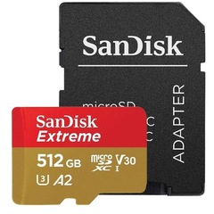 Карта памяти microSD 512GB SanDisk microSDXC Class 10 UHS-I A2 C10 V30 U3 Extreme 190MB/s