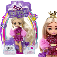 Кукла Барби Extra Minis Barbie в блестящем платье и короне, 14 см