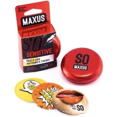 Презервативы ультратонкие Maxus Sensitive №3 металл. кейс, 3 шт.