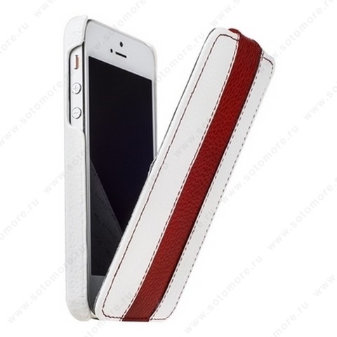 Чехол-флип Melkco для iPhone SE/ 5s/ 5 Leather Case Limited Edition Jacka Type (White/Red LC)