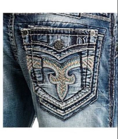 Rock Revival | Джинсы мужские BURRO ALT STRAIGHT RP2396A203 задний карман клапан