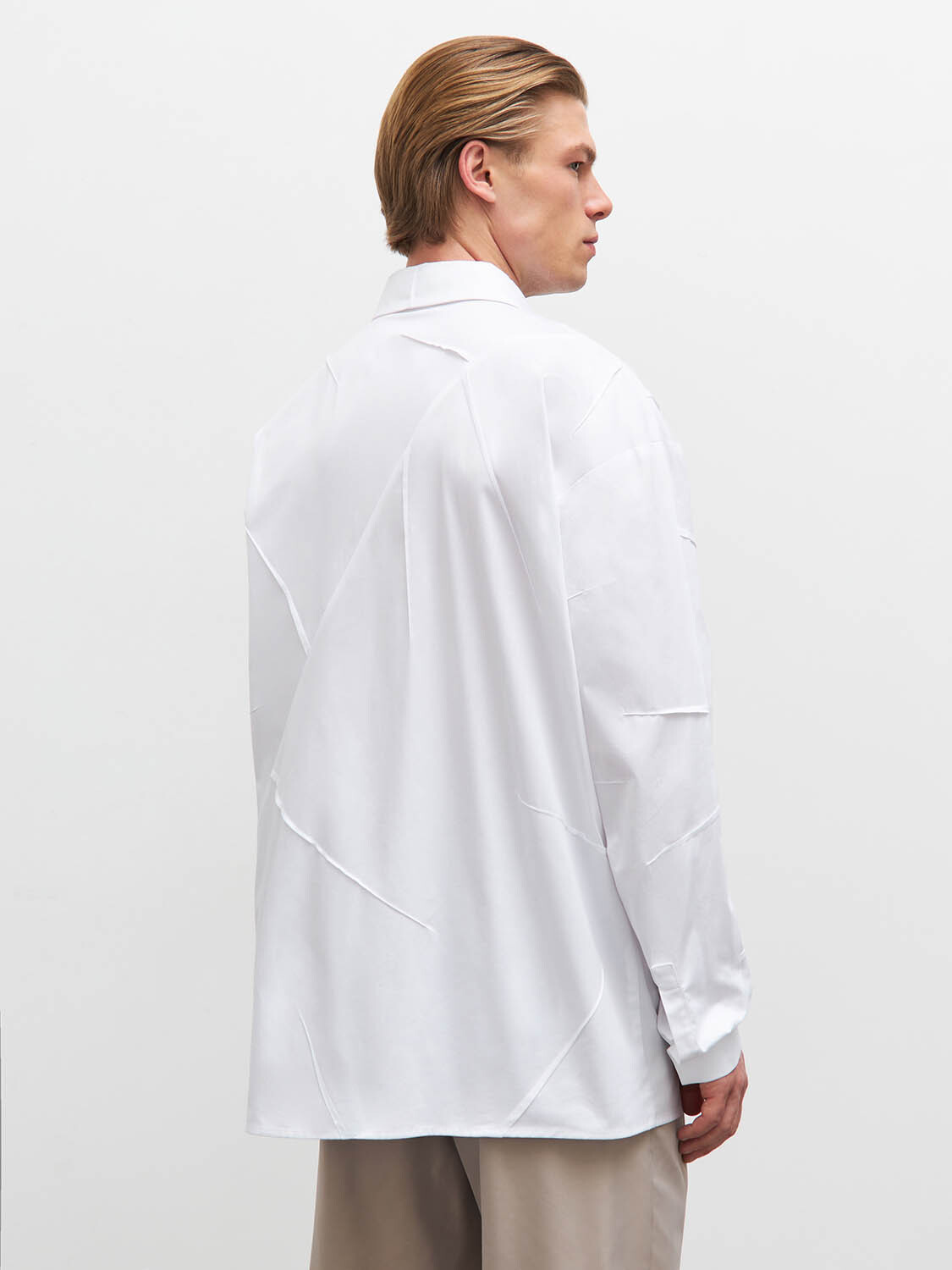 

Рубашка Дилан оверсайз с декоративными вытачками, Белый