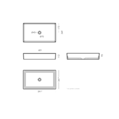 Умывальник накладной Novel 60 SLIM