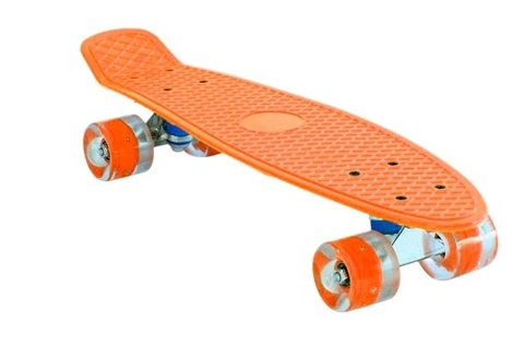 Круизер-скейт со светящимися колёсами: S-209 цвет оранжевый