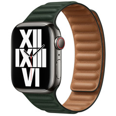 Ремешок Apple 45mm Sequoia Green Leather Link - S/M (ML7Y3ZM/A)