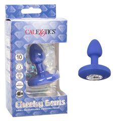 Синяя анальная вибропробка Small Rechargeable Vibrating Probe - 7,5 см. - 