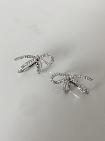 Серьги Фавори, серебряный цвет