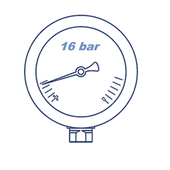 Манометр глицериновый D63 G1/4 - 16 bar - радиальное подключение VERSO