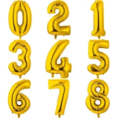 Фольгированные цифры 55 см с гелием (золото - металлик)