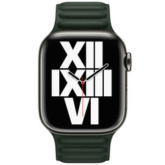 Ремешок Apple 45mm Sequoia Green Leather Link - S/M (ML7Y3ZM/A)