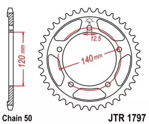 Звезда ведомая для мотоцикла JTR1797.41