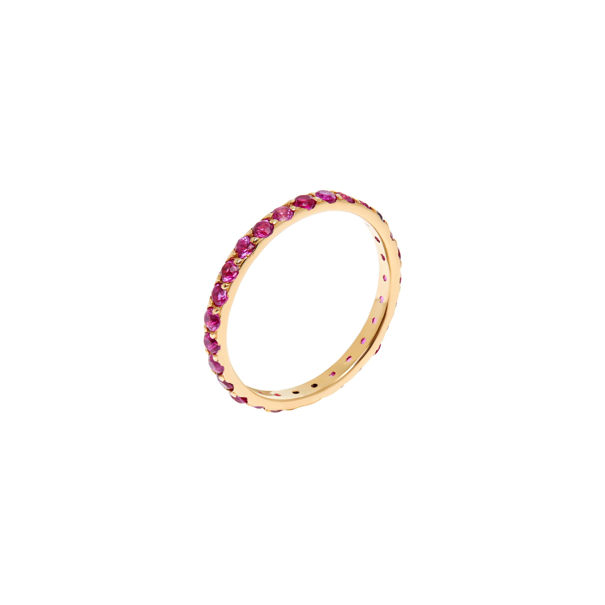Pave Ring - Gold Fuchsia