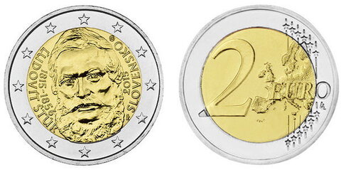 2 евро 2015 Словакия 200 лет со дня рождения общественного деятеля Людовита Штура