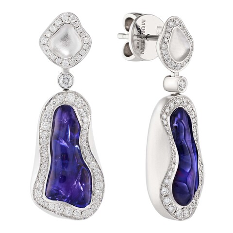 Серьги с Танзанитом и Бриллиантами, E0033-34/1