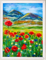 Маки в горах, размер 30*40