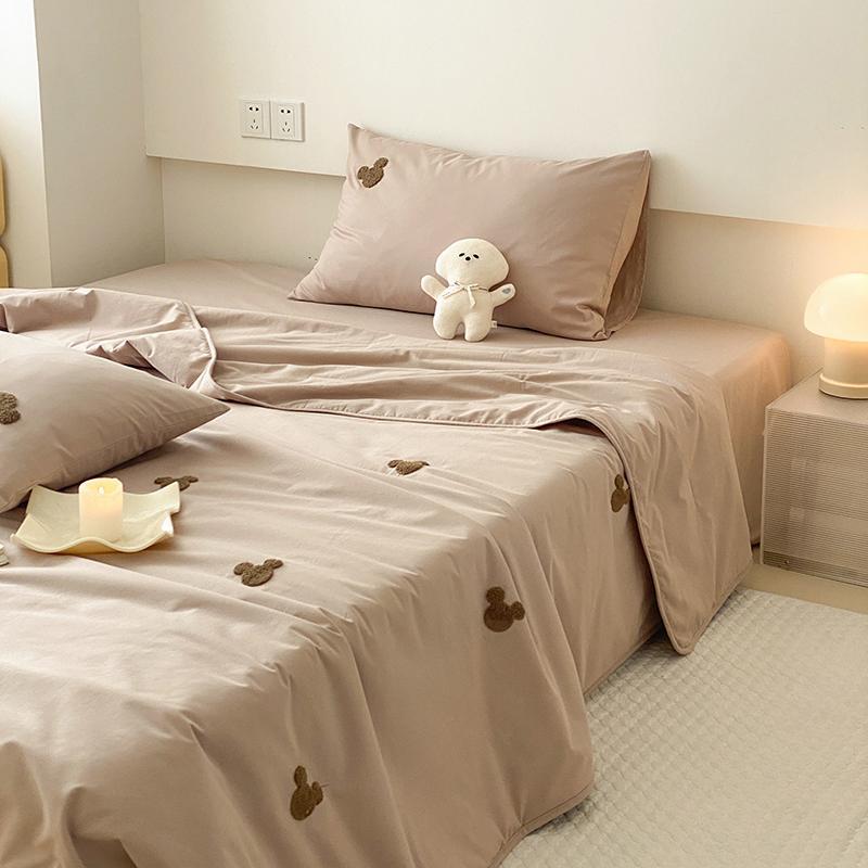 Постельное белье ZEPHYR HOME Полуторка с одеялом, сатин бежевый