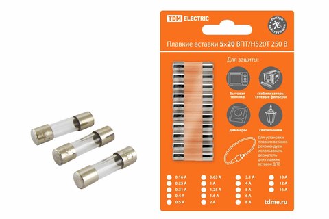 Плавкая вставка ВПБ6-10 2А 250В TDM упак (10 шт.)