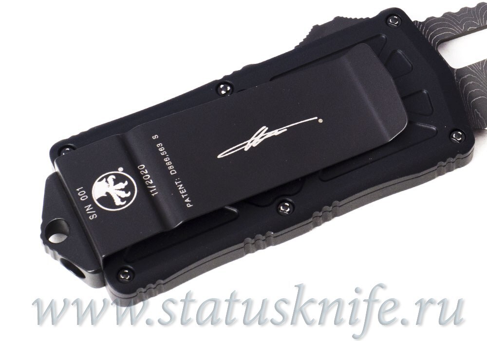Нож Microtech Exocet 001 Tanto Damascus 158-16S Ringed HW