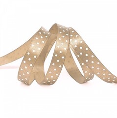 Лента атласная горох, ш. 1 см, бежевый