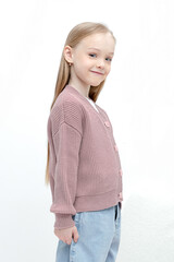 кардиган  для девочки  КВ 30151/пудрово-розовый