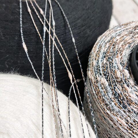 Лен (35%) с люрексом и шишибриками NODINO DI LINO 600 серо-бежевый