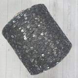 Пряжа Shine Paillettes 63121 прозрачный на темно-сером меланже
