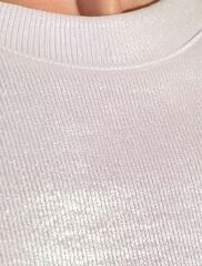 Топ с закрытым декольте из хлопка с эластаном в рубчик с матовым покрытием металлик  D43.227 (129280)