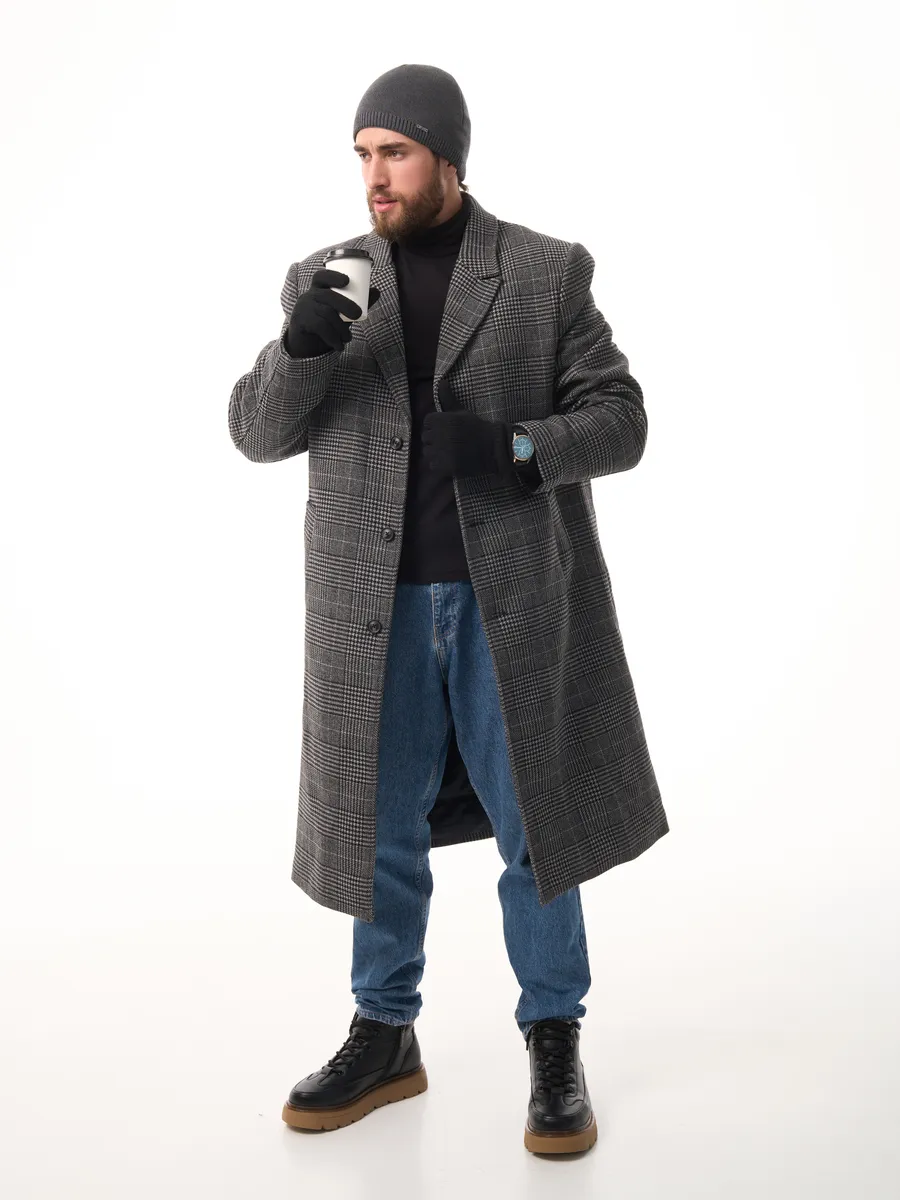 Шапка зимняя на флисе вязаная осень